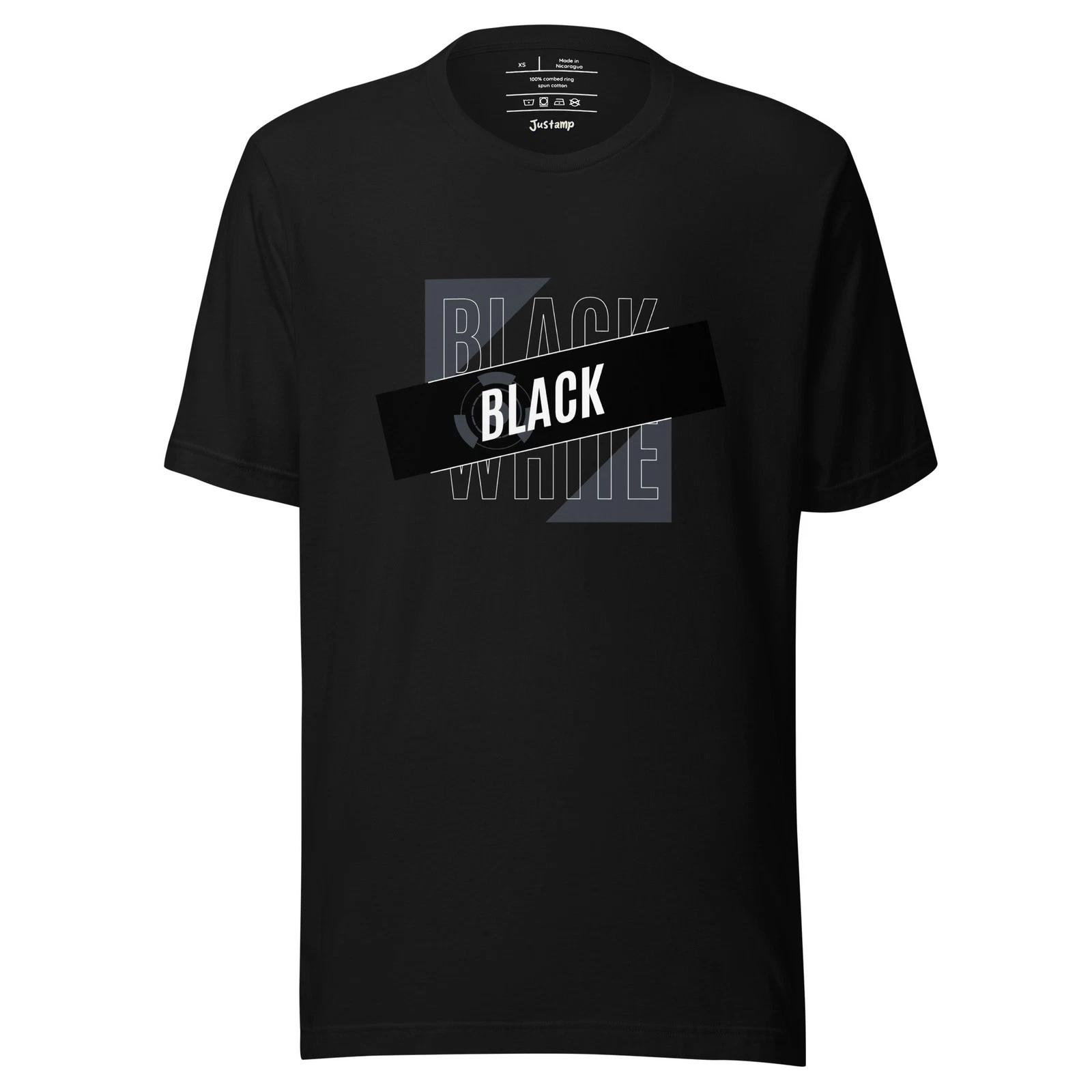 Black on Black Modern Streetwear Typography T-Shirt L