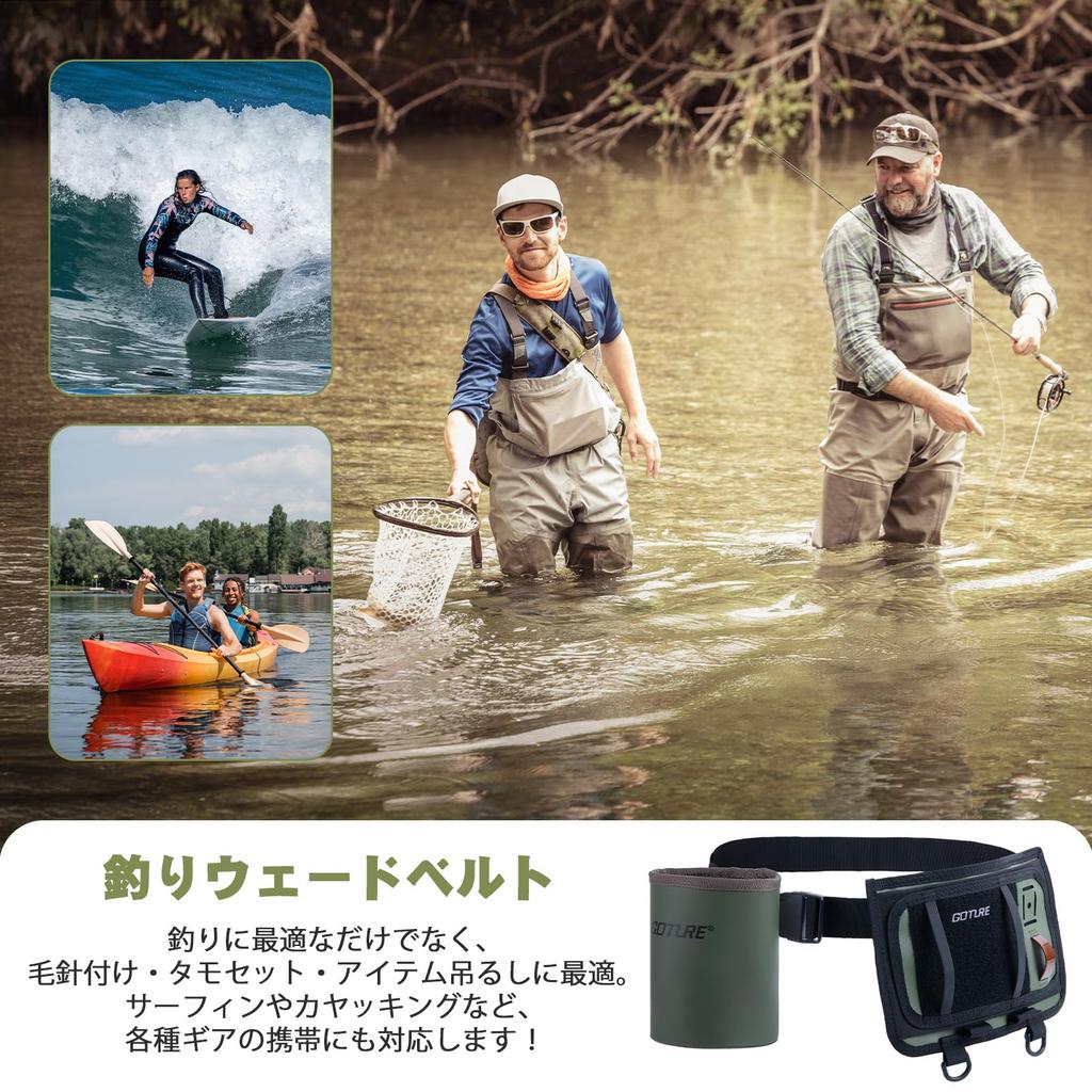 Goture Wader Accessories Fly Bottle Storage Bottle Holder Waist Velcro Fly Patch for Fly Dive Dry and Fishing Tackle Storage Patch, Bag, Belt,