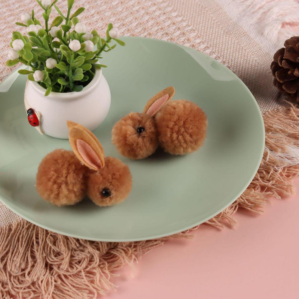 Large Cartoon Rabbit Pompom Hair Clip & Scarf Pin - DIY Creative Accessory for Bags & Clothing