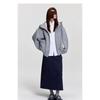 Unisex Trendy Heavyweight Hooded Cardigan with Contrast Stitching