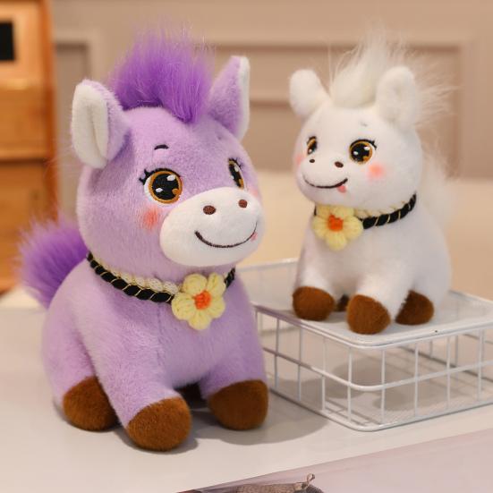 Horse Doll Plush Toy Year of The Horse Auspicious Meaning Keychain Pendant PP Cotton Filling Doll Home Car Decor