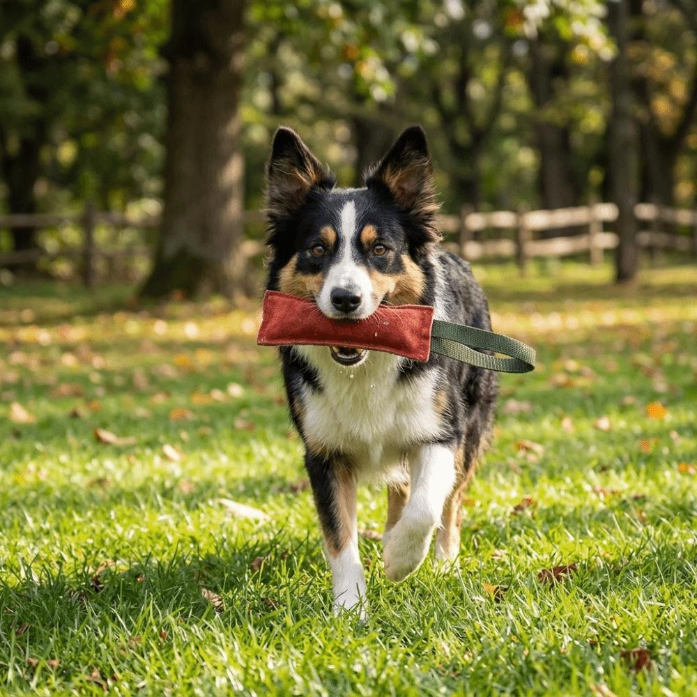 Durable Dog Bite Toy Genuine Leather Tug Toy Dog Exercise Dog Training Stick  Teeth Grinding