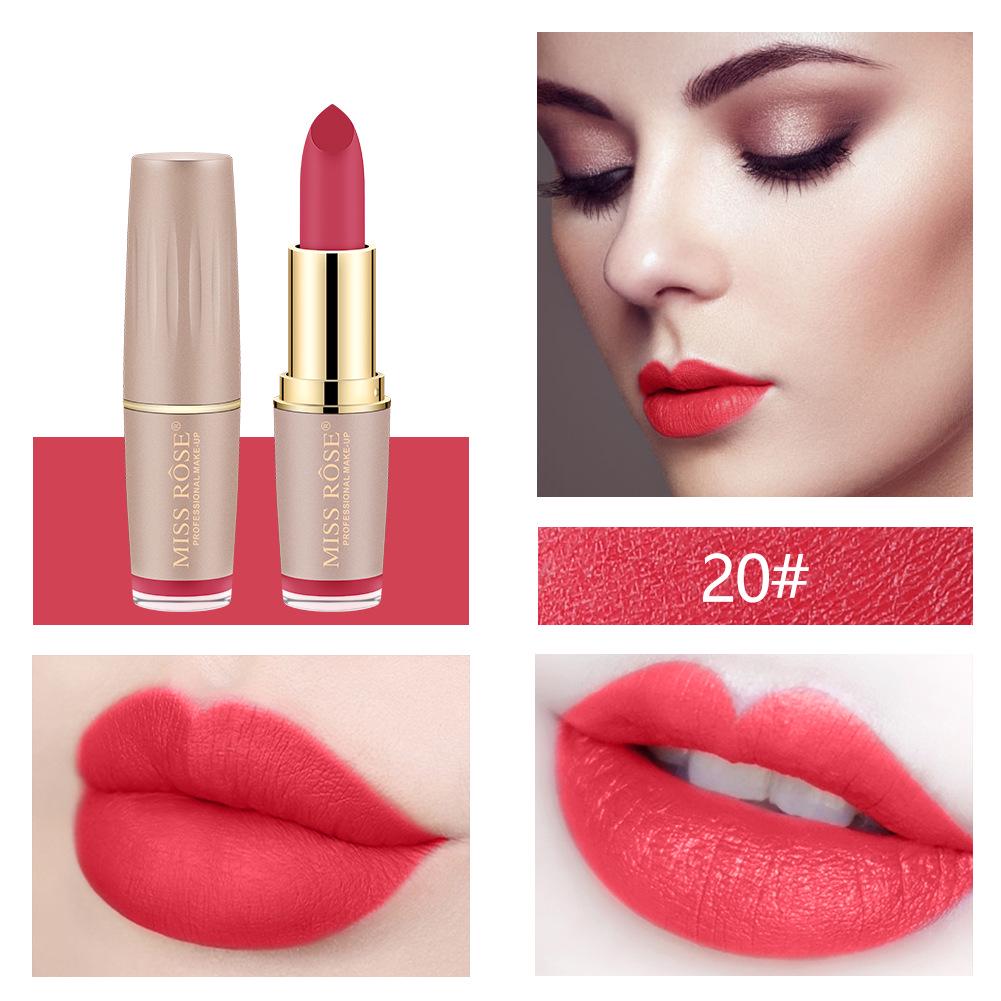 MISS ROSE Matte Velvet Golden Tube Lipstick n'est pas facile à décolorer Le  rouge à lèvres longue durée acheter à prix bas — livraison gratuite, avis  réels avec des photos — Joom