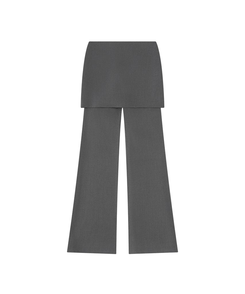 Banwonateullie P3296 Overlay Skirt Pants_Charcoal