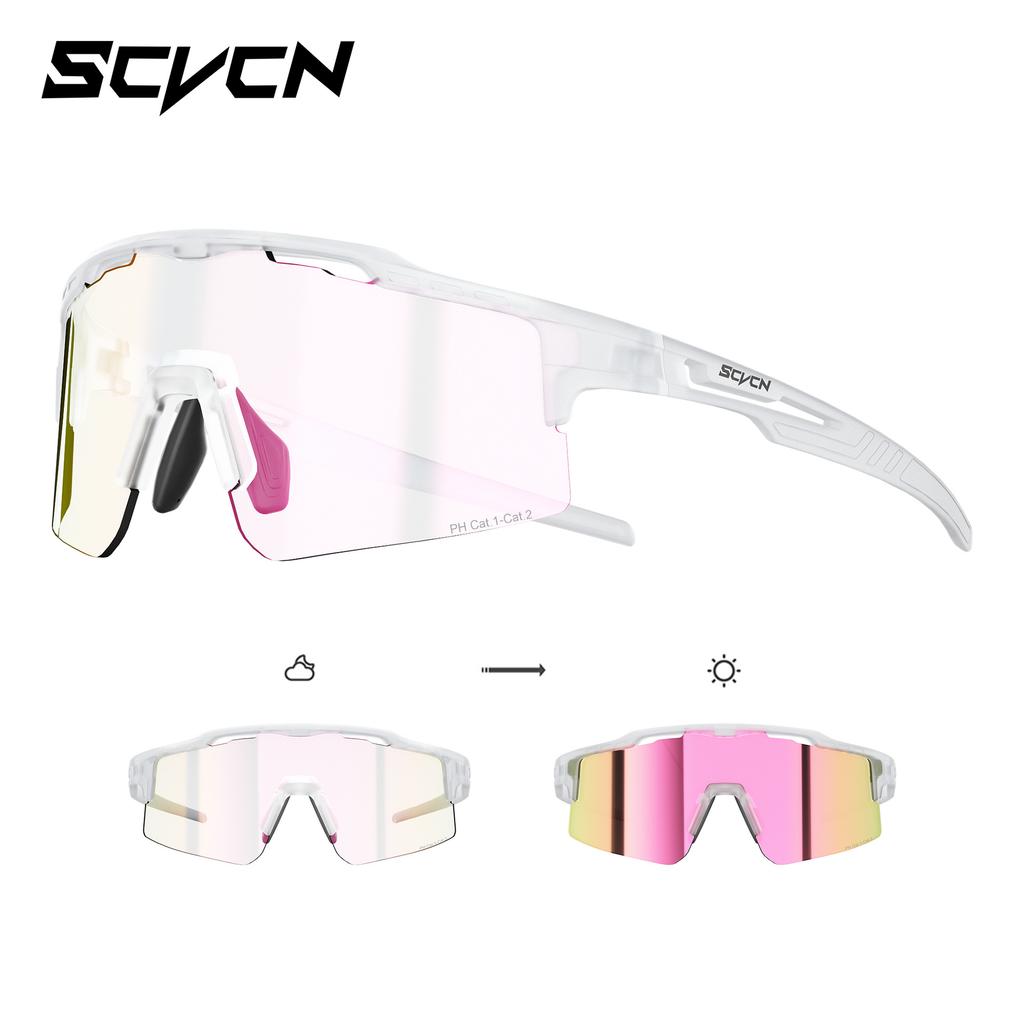SCVCN Cycling Glasses, Outdoor Sports Photochromic Glasses, Wide-view Lenses, Windproof Goggles for Mountain Climbing and Hiking