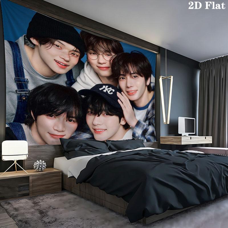 TXT Art Wall tapestry, aesthetic printed fabric blanket, suitable for bedroom, living room, and home decor.
