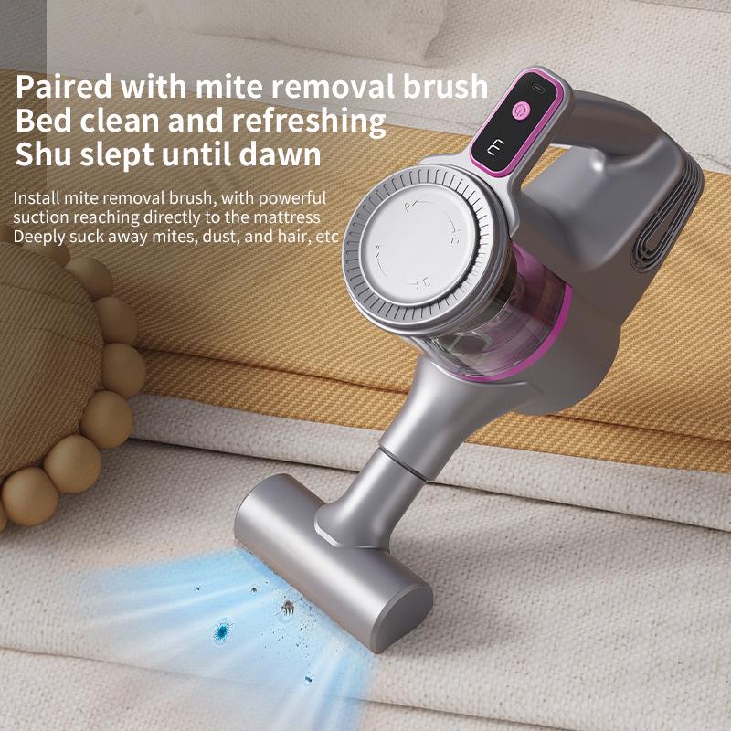 Portable Handheld Wireless Vacuum Cleaner with High-Efficiency Mite Removal and Powerful Suction for Home and Car Use
