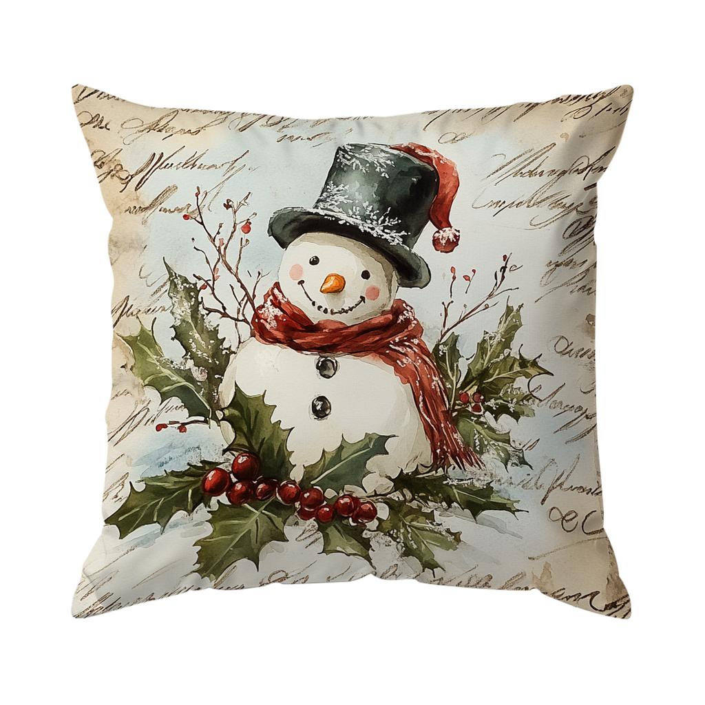 Vintage Christmas Decoration Pillowcase Bedroom Sofa Cushion Cover 100% Polyester Living Room Cushion Pillowcase Home Decor