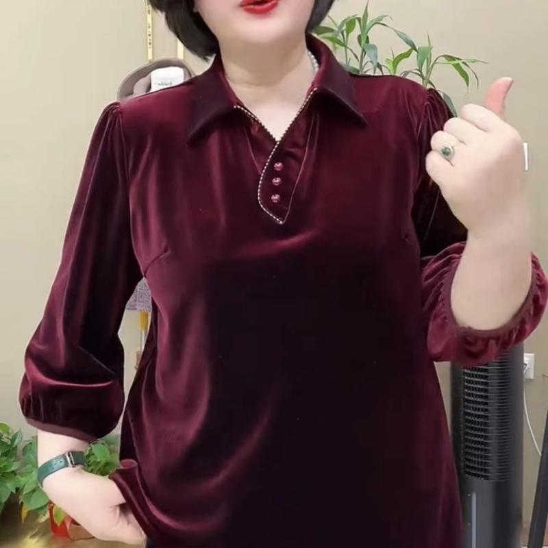 Fashionable Middle-aged and Elderly Mothers Wear Fat Enlarged New Loose Top for Women