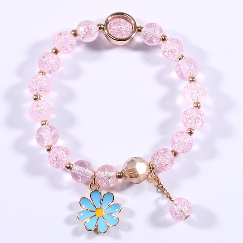 New Little Daisy Bracelet Female Student Mori Single Circle Strawberry Crystal Bracelet Girl Heart Simple Sweet Flower Bracelet