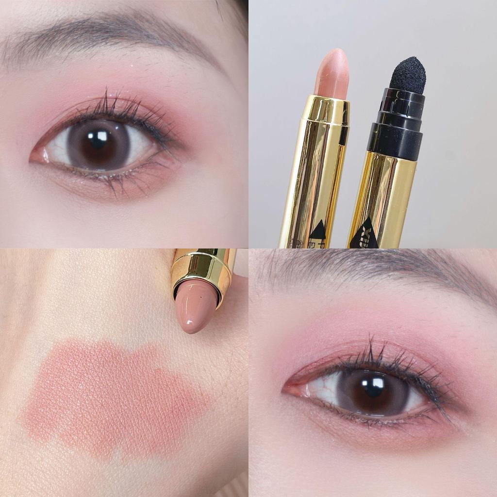 FOMIX Dual-Color Iridescent Eyeshadow Stick: Smudge-Proof, Pearlescent, Brightening, Pigmented Highlighter for Under-Eye and Shadow.