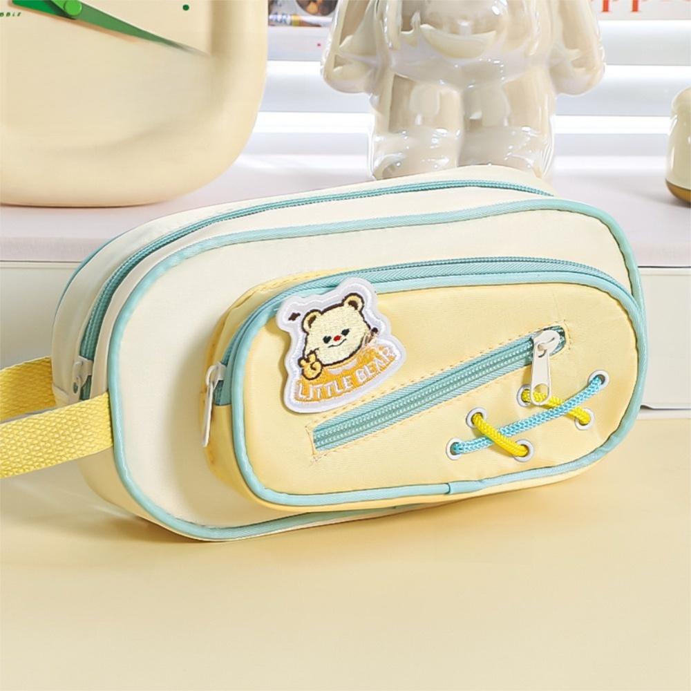 Large Capacity Pen Bag Hand-held Pencil Bags Dopamine Contrast Pencil Case  School Office Supplies