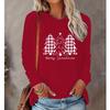2025 Autumn & Winter Women's New Casual Crew Neck Long Sleeve Top 3D Christmas Pattern