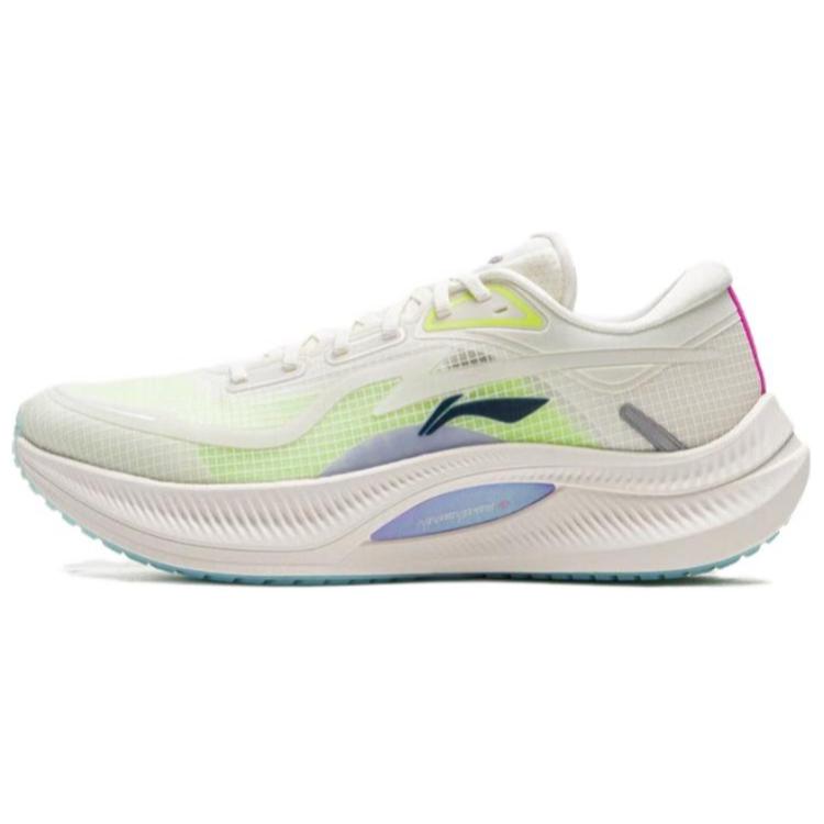 New LiNing Yueying 4 Breathable Support Rebound Low Top Casual Running Shoes Men's White Green ARHV001-1