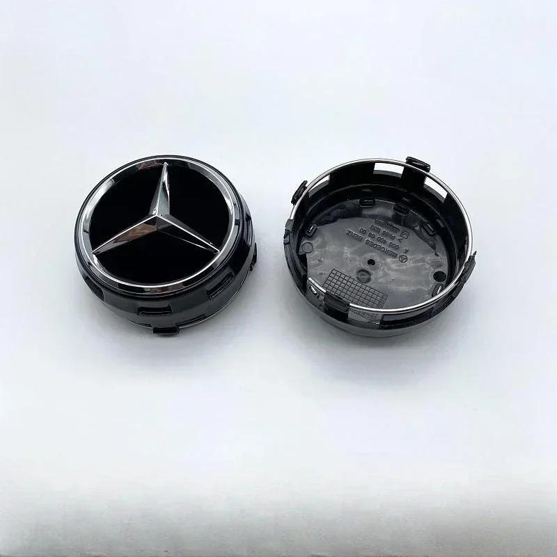 Für Mercedes Benz Neue 4 Stück 75mm Auto Styling Radnabenkappen Nabenkappen Abzeichen Autozubehör Für Mercedes Benz AMG C63 C43 E53