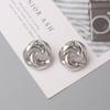 Orecchini a Bottone Rock Intrecciati per Donna Statement Europeo Nodo Metallico Liscio Orecchino Minimalista Gioielli da Festa Ingrosso Regalo Ragazza