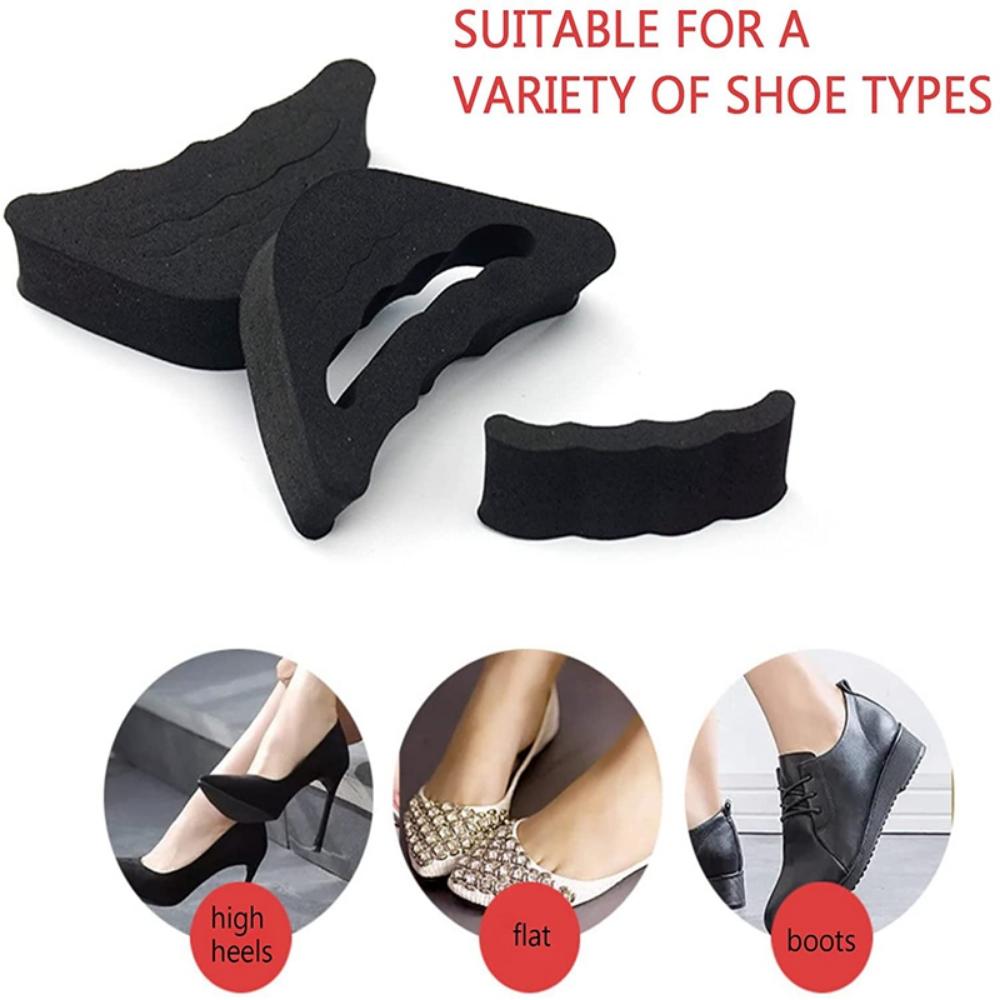 1/2Pair Toe Plug Soft Sponge Half Insoles Reusable Toe Filler Inserts Shoes Adjustable Big Foot Brace Pad Unisex Shoe Inserts