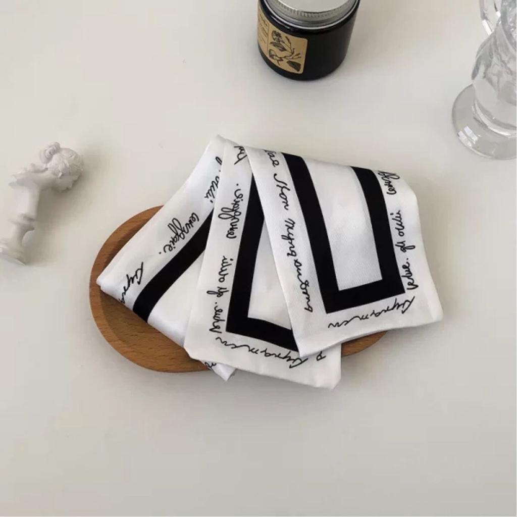 Fashion Printing Silk Hair Scarf for Women Chiffon Long Ribbon Ponytail Ties Headbands