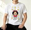 Mafalda Fan Geschenk T-Shirt Vintage Comic-Strip Hintergrund Grafik Unisex Weiche Baumwolle Rundhals Lässige Tägliche Oberteile