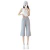 Ice Silk Cotton Linen Women's 7-Point Micro-Flared Pants - Summer 2025 New Chinese Style