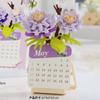 Latest Diy Calendare Time Date Flower Rose Sunflower Phalaenopsis Plum Blossom Construction Blocks Kit  Blocks Model Kids Plaything Gift