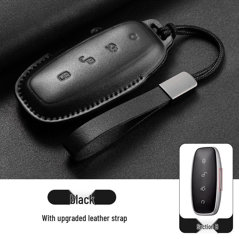 

Fits 26 Denza D9 Models: Cowhide Car Key Case for DM-i N7 N8 Interior Modification