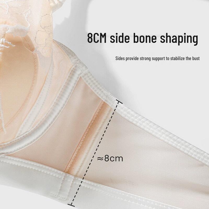 Elegant French Lace Plus Size Rabbit Ear Bra with Mesh Embroidery