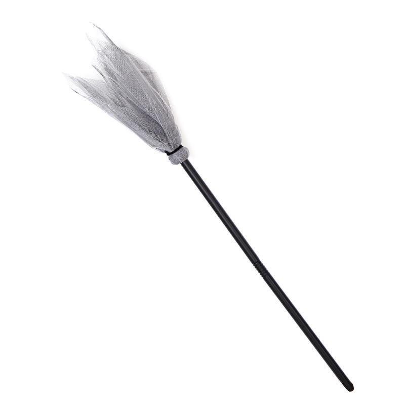 

Halloween Party Witch Broom Plastic Witch Broomstick Kids Broom Props Witch Hat for Halloween Cosplay Costume Party Decorations сірий