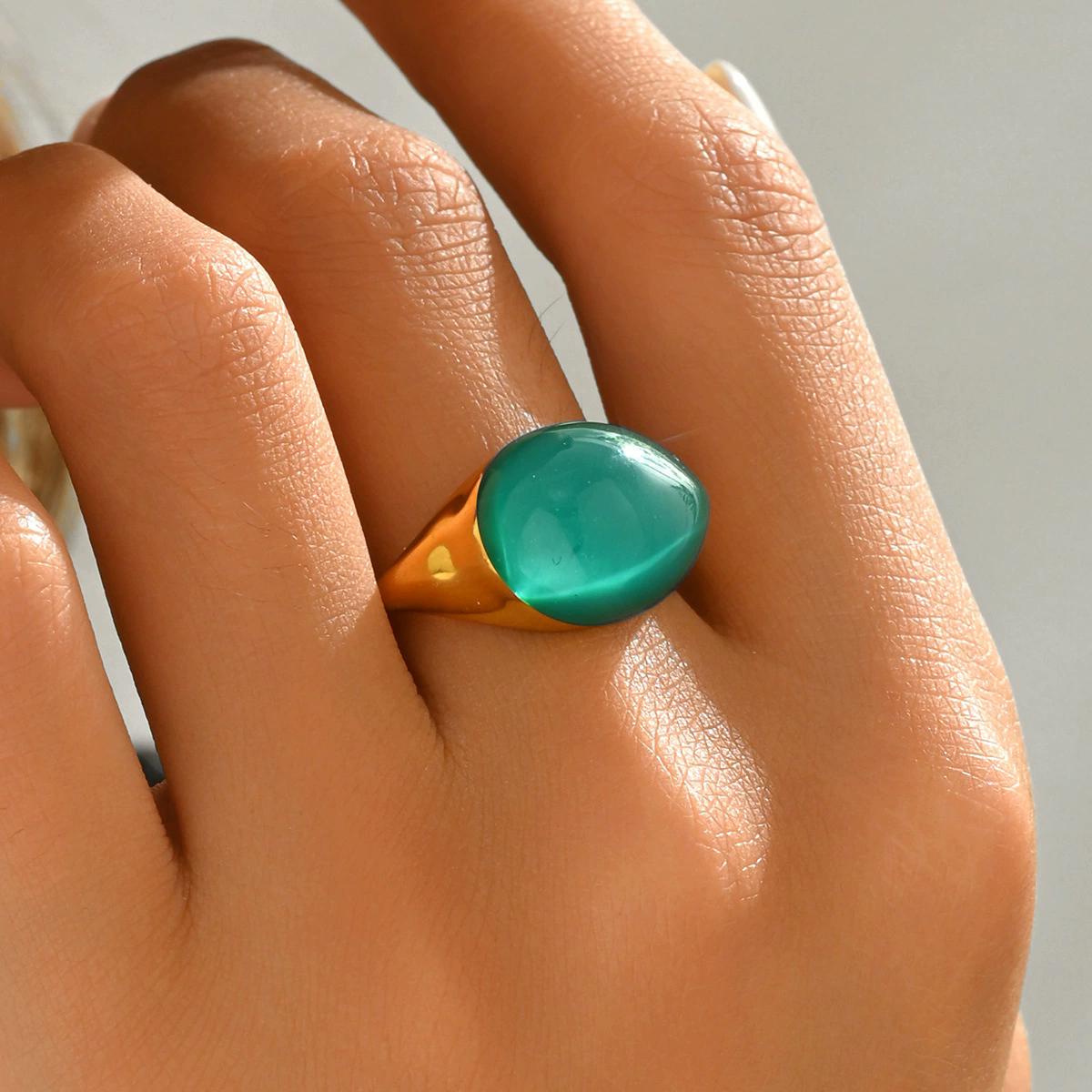 

Geometric Water Drop Stone Cuff Finger Rings For Women Fashion New Jewelry Accessories Gift Party Beach Vacation resizable