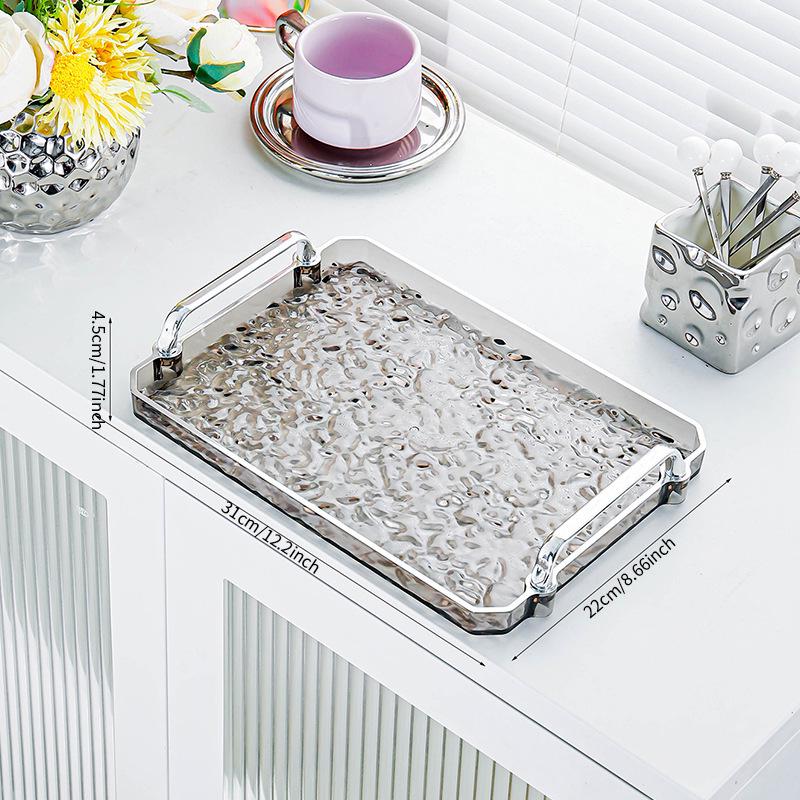 Rectangular Tea and Dessert Tray Set for Living Room or Salon