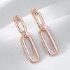 Glossy Hollow Rectangle Drop Earring For Women Fashion Natural Zircon  Rose Gold Color Daily Fine Ethnic Jewelry