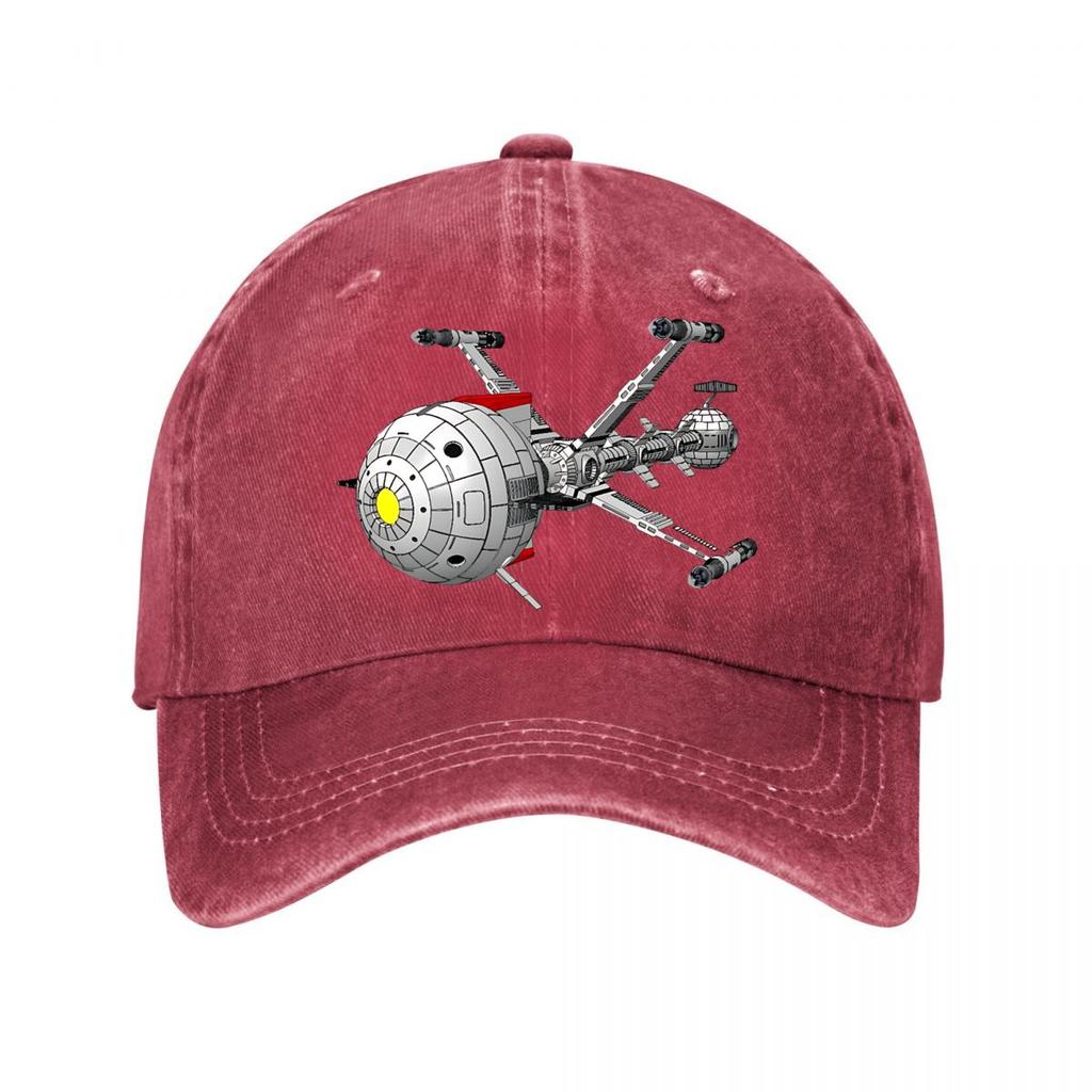 Retro SciFi Spaceship Detailed Design Baseball Cap Unisex Women Distressed Washed Sun Cap Outdoor Workouts Hat