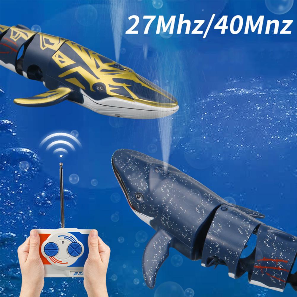 2.4G Remote Control Shark Toy Simulation Remote Control Animals Rechargeable RC Boat Toys Gifts For Kids