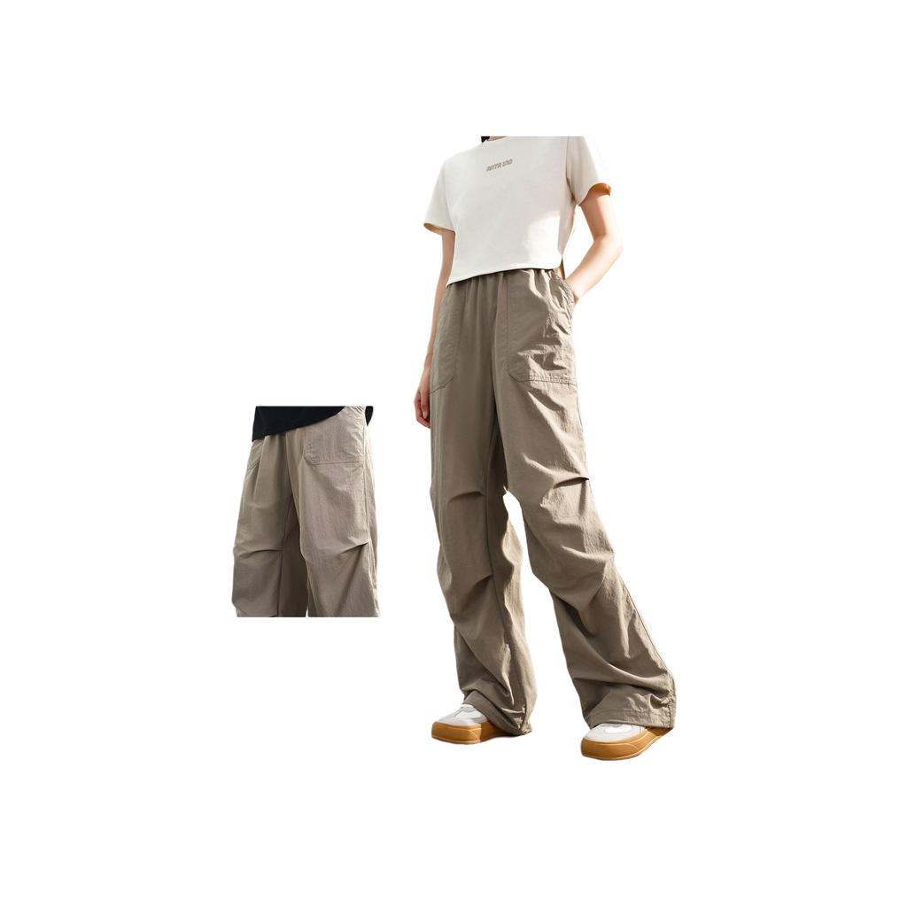 Anta Life Series Sports Minimalist Solid Color Breathable Loose Casual Pants Men Bottoms Grape-Green 952528505-1