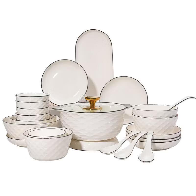 Youluo Nordic Black Line Ceramic Dinnerware Set