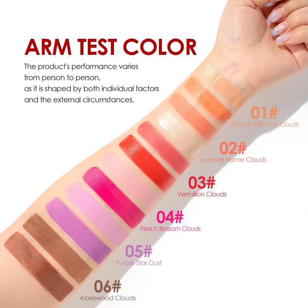 6pcs Dual-Color Blush Palette Set Two-in-One Powder Blush & Highlighter Pearly Fine Shimmer Cheek Dual-Use Natural Flushed Face Makeup Cosmetics