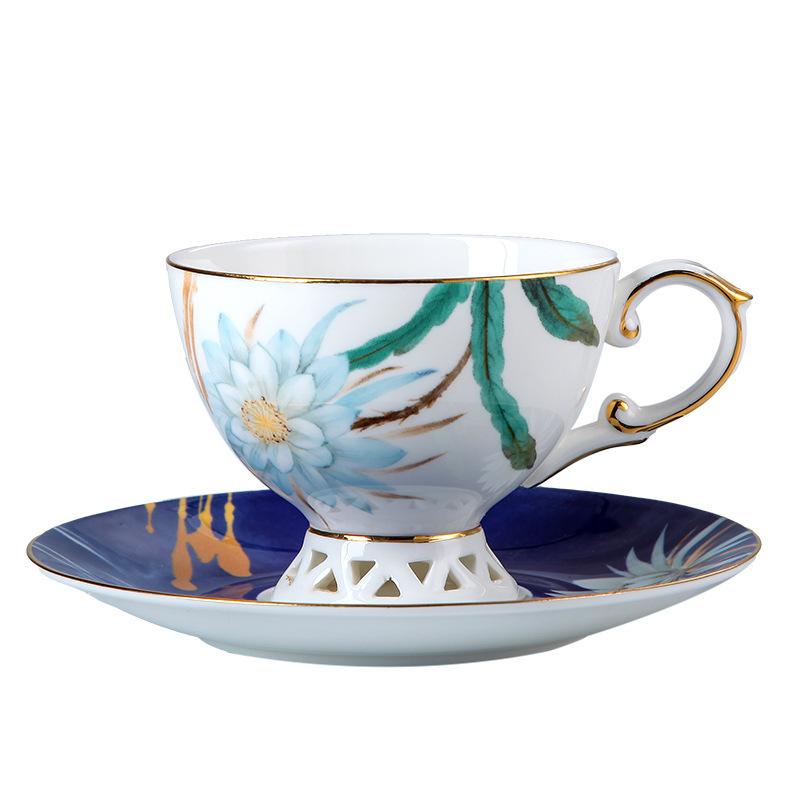 Coffee Cup Saucer Afternoon Tea Set Exquisite Bone China Water Set Light Luxury Flower Tea Cup Household Set With Tray