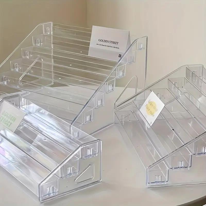 Porta biglietti d'auguri in plastica trasparente moderno, 1 espositore per negozi di fiori, porta biglietti di auguri universale per Natale e Halloween
