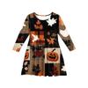 Girls' Summer Princess Dress Halloween Day- Long Sleeve A-Line T-Shirt Dress