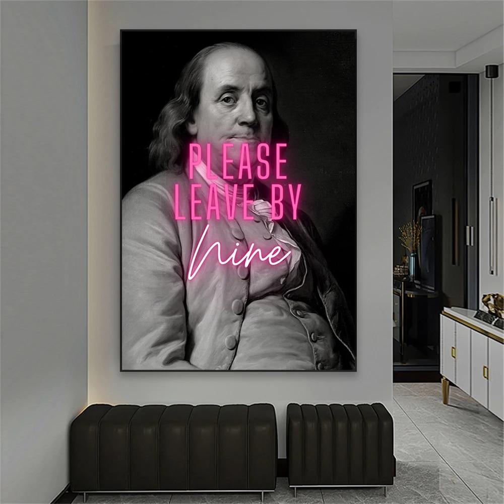 Funny Quote Art Oil Painting Watch The Queen Conquer Canvas Painting Altered Art Baroque Print Rococo Art Home Living Room Decor