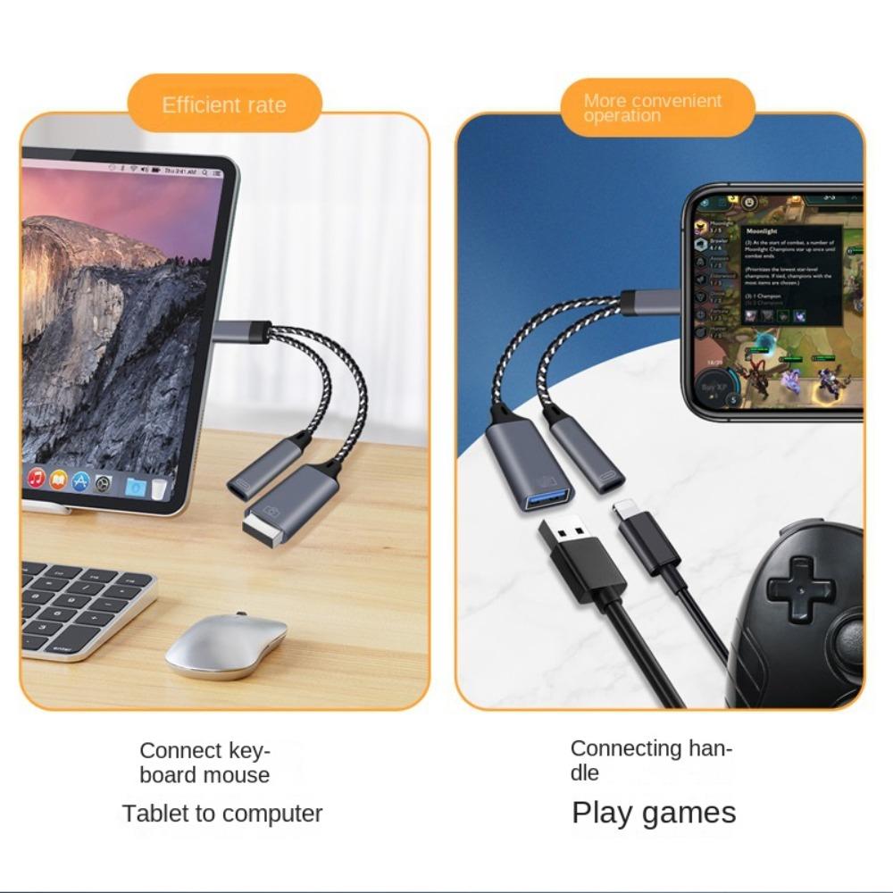 Cavo Adattatore OTG USB C Tipo C Splitter a Y Adattatore di Ricarica OTG Adattatore per Telefono