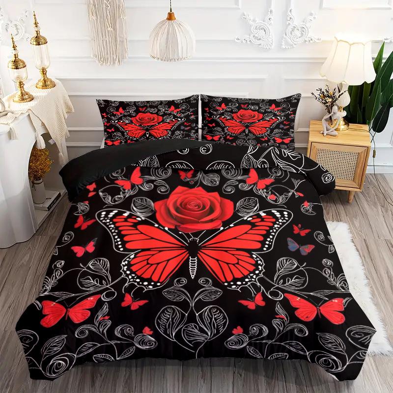 Duvet cover set Butterfly series 3D digital printing single double quilt set three-piece set