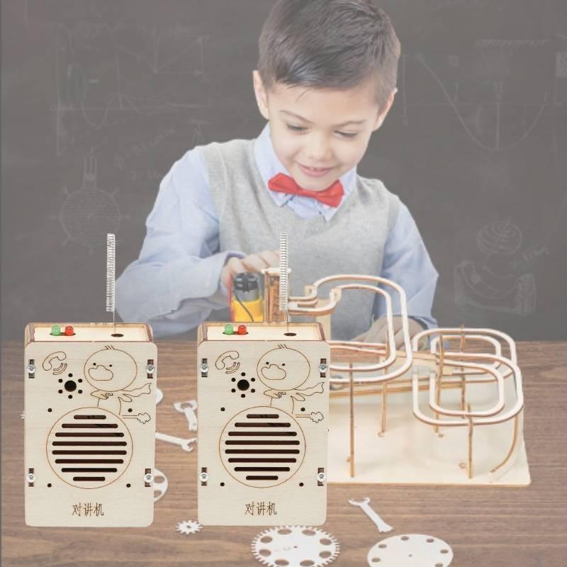 DIY Holz-Walkie-Talkie Technologie Handgemacht Kreative Erfindung Wissenschaftsexperiment Pädagogisches Modellbausatz Materialpaket