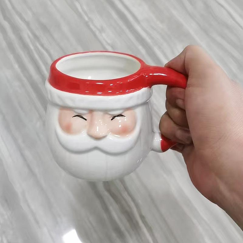 Santa Claus ceramic cup creative personality hand-painted milk drinking water holiday mug