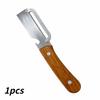 Kitchen Culinary Gadget 2-in-1 Stainless Steel Peeler Ergonomic Wood Handle for Fruit Potato Vegetable Trimming