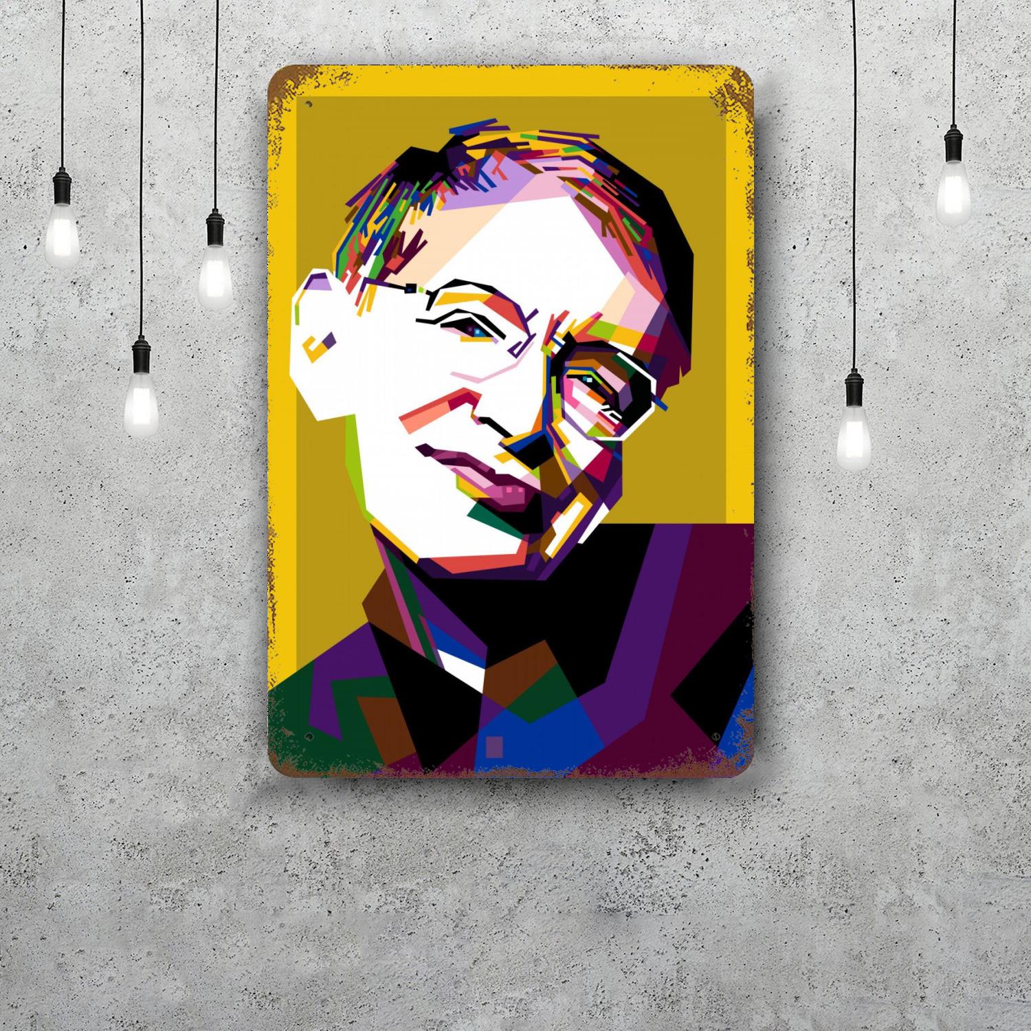 

stephen hawking physicist Tin Sign Home Decor Wall Decor Art Wall Mural Room Decoration Decor Retro Metal Sign Plate Bar Posters 20x30cm（7.8x11.8inch）