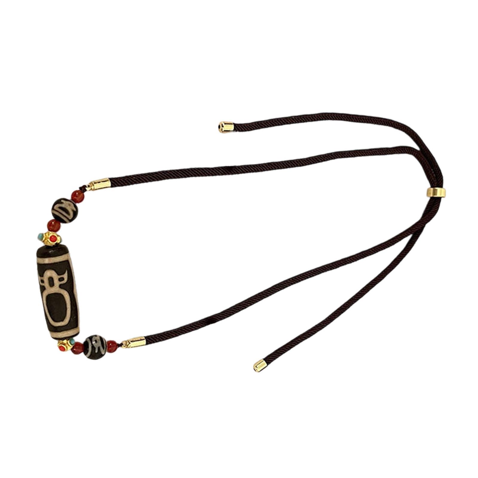 

Тибетское ожерелье из бусин Дзи с девятью глазами, ручная работа, агат, духовные украшения для внутреннего покоя, защиты и мудрости 2