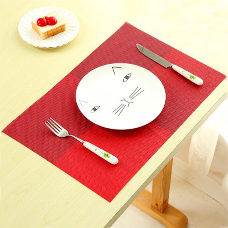 Place Mat PVC Placemats for Dining Table Mat Non-slip Placemat Set In Kitchen Accessories Cup Coaster Wine Pad Kitchen Tool