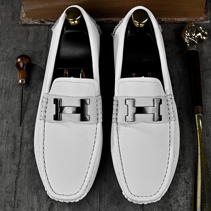 Summer Amazon Large Size Hot-selling Versatile Casual Doudou Men's Leather Shoes British Outdoor Four-season Leather Shoes