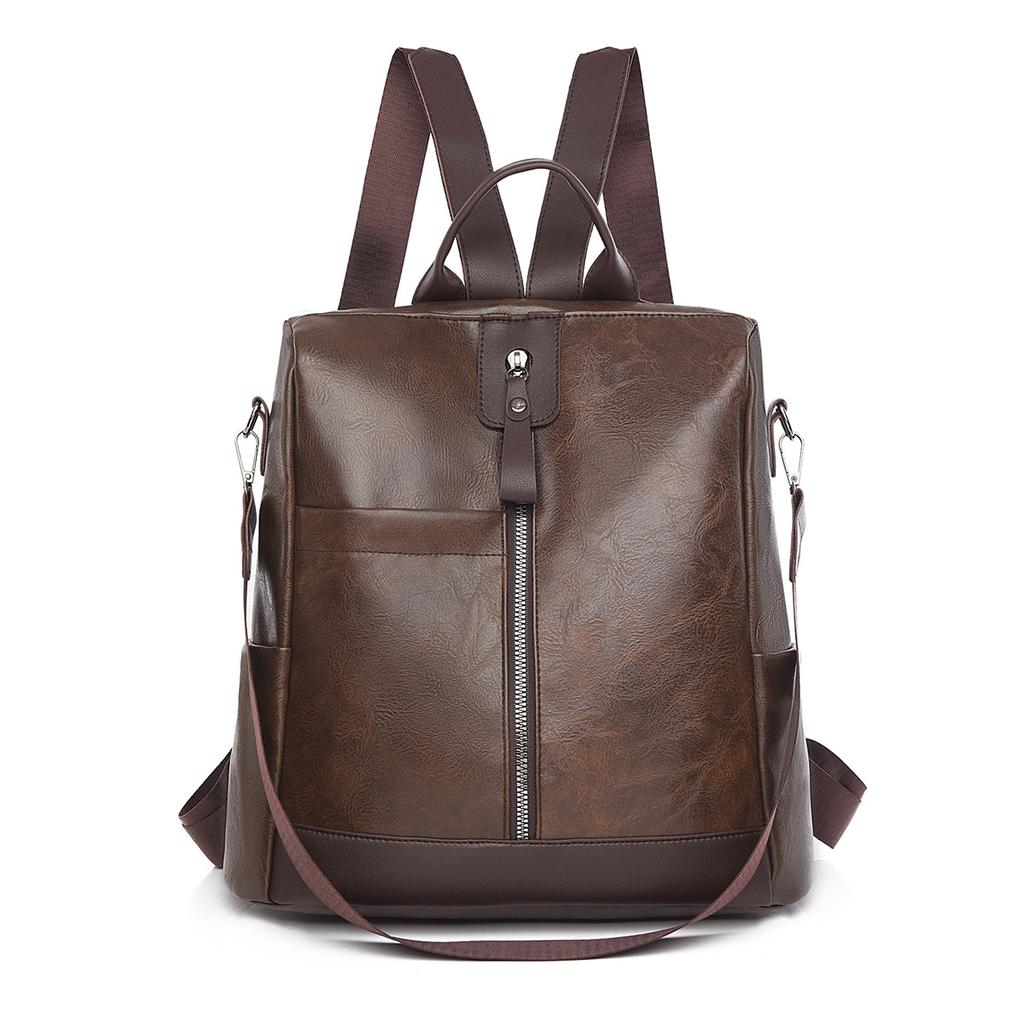 Sac à dos en cuir souple pour femme, sac à dos antivol multifonction